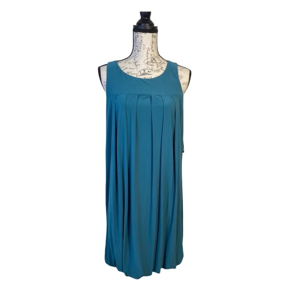 Essentials by A.B.S. Dress Teal Blue/Green Midi Dress Size Large New
